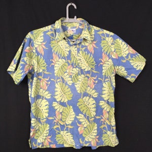 Vintage 80s Reyn Spooner Shirt Hawaiian Aloha Tropical Floral motive Hawaii Aloha  Half Button Shirt L size