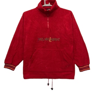 Vintage Yves Saint Laurent Embroidery sweatshirt Large size made in Italy