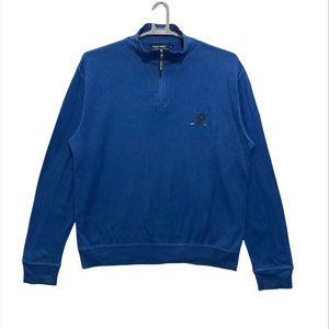 Sudadera vintage de los años 90 con el logo de Polo Ralph Lauren Golf, talla grande, color azul.