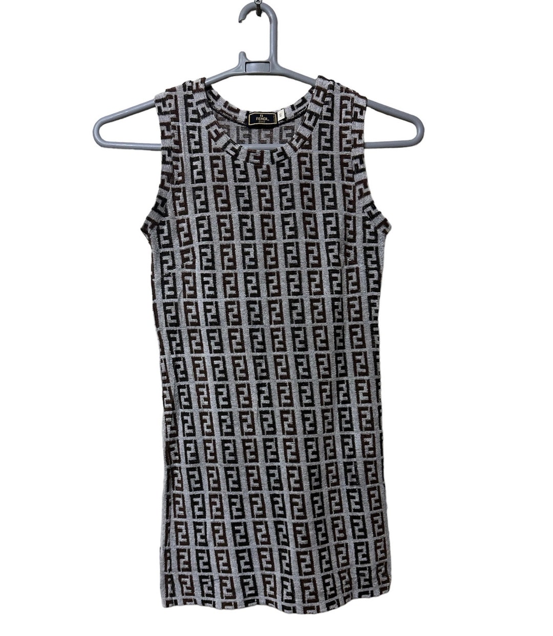 Fendi Lime Logo Embroidered Dress