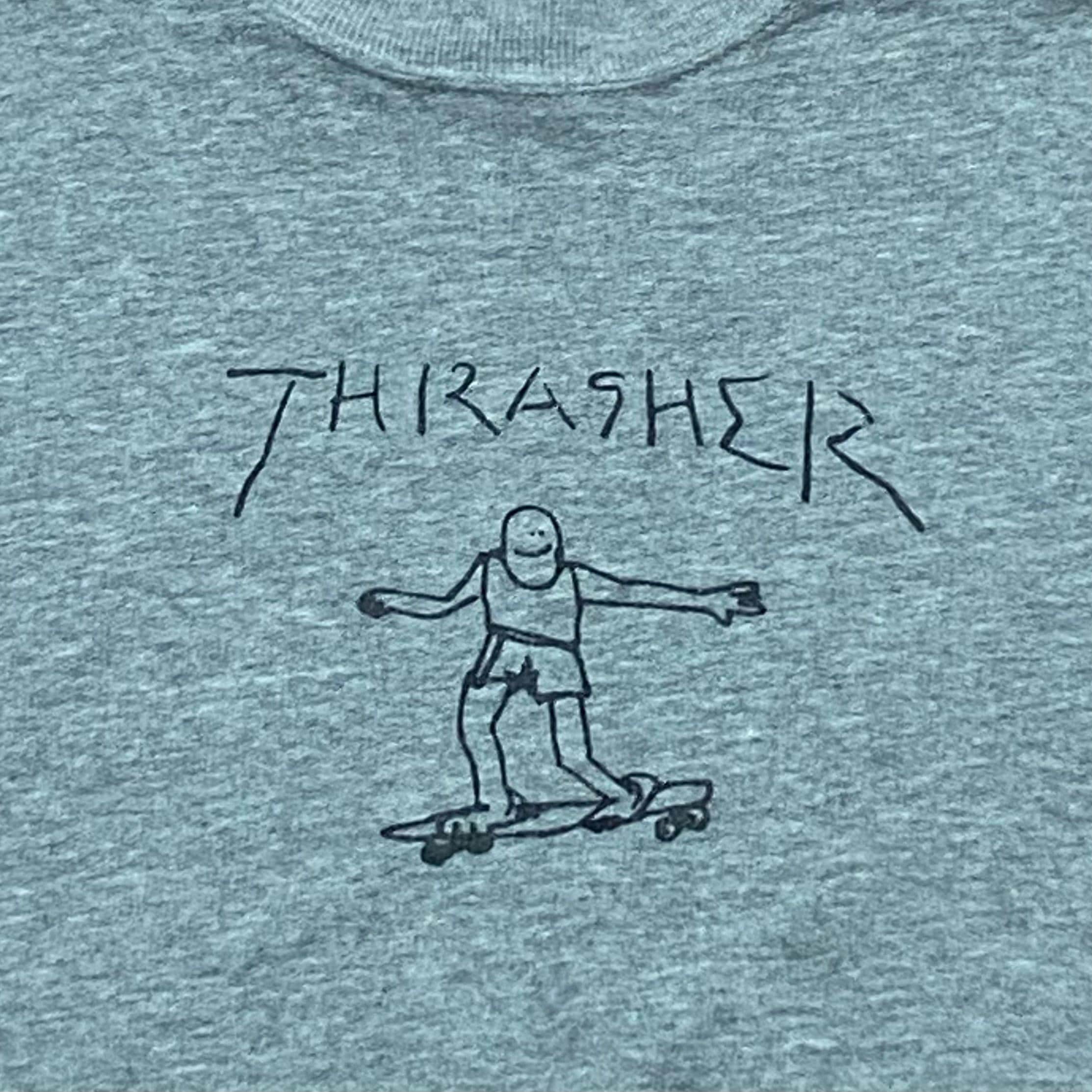Vintage 90s Thrasher Skateboard Sweatshirt Grey Colour Made in Usa 