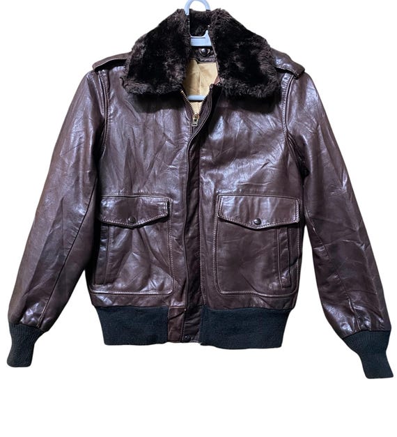 Vintage 70s Schott USN G-1 Army Leather Jacket Sportswear Flight