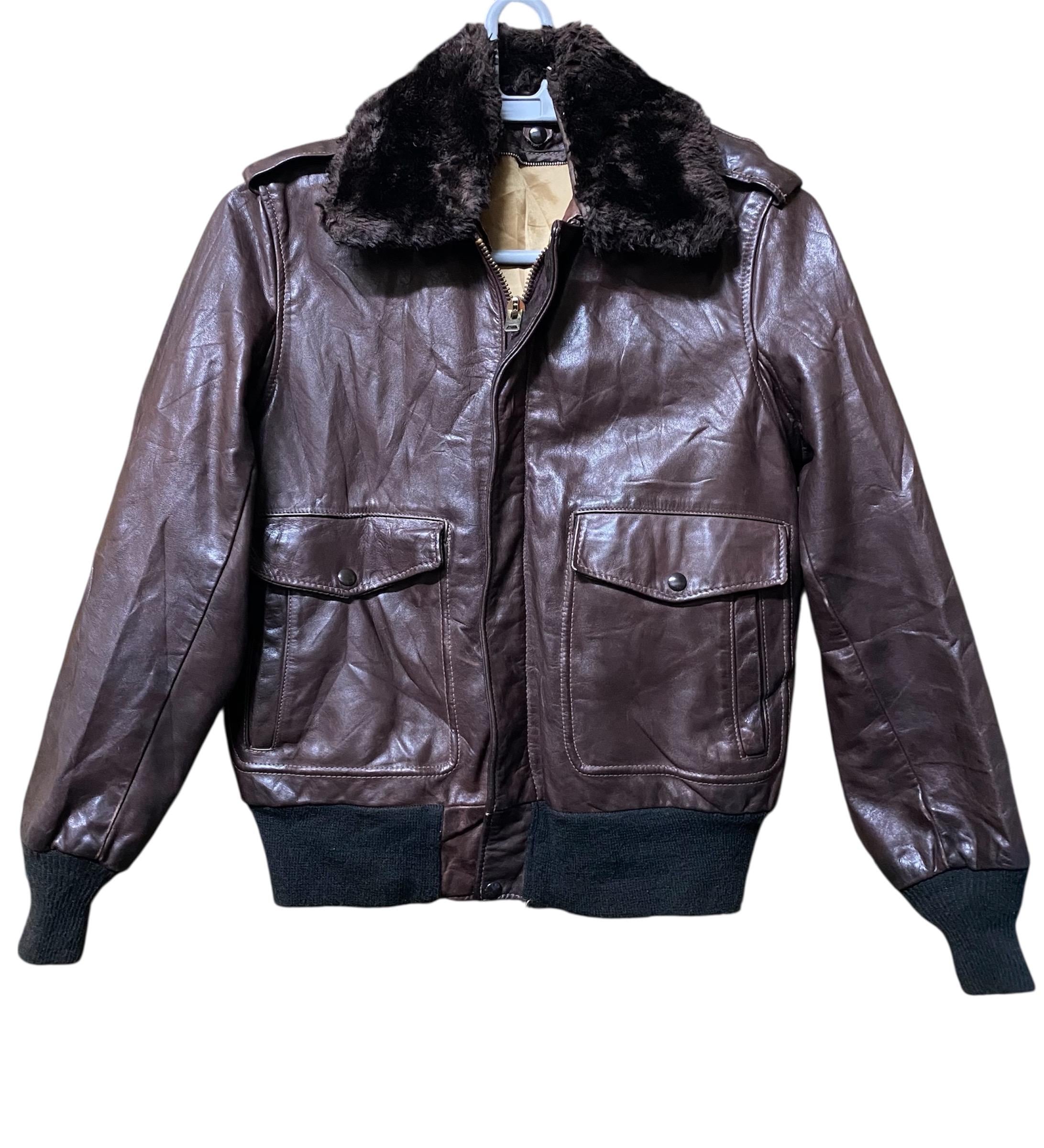 Vintage 70s Schott USN G-1 Army Leather Jacket Sportswear Flight