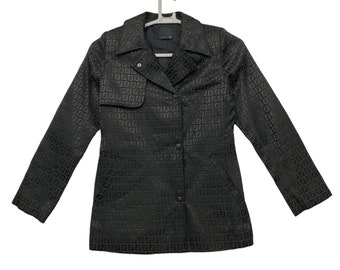 Reversible Fendi Fleece Monogram Zucca Logo Zipper Black Jacket