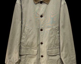 Vintage LL Bean Hunting Chore canvas Jacket L size brown colour