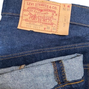 80s Vintage News old stock Levi&#39;s 505 denim jeans Usa 38 34 #5 made in usa
