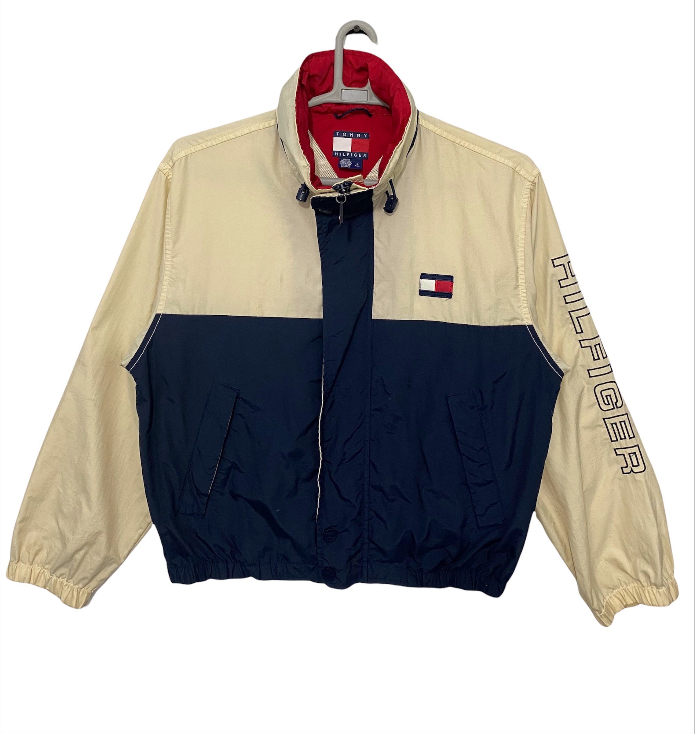 Vintage 90s Tommy Hilfiger Jacket Spell Out Big Logo Colour Vintage 90s Tommy Hilfiger Jacket Spell Out Big Logo Colour