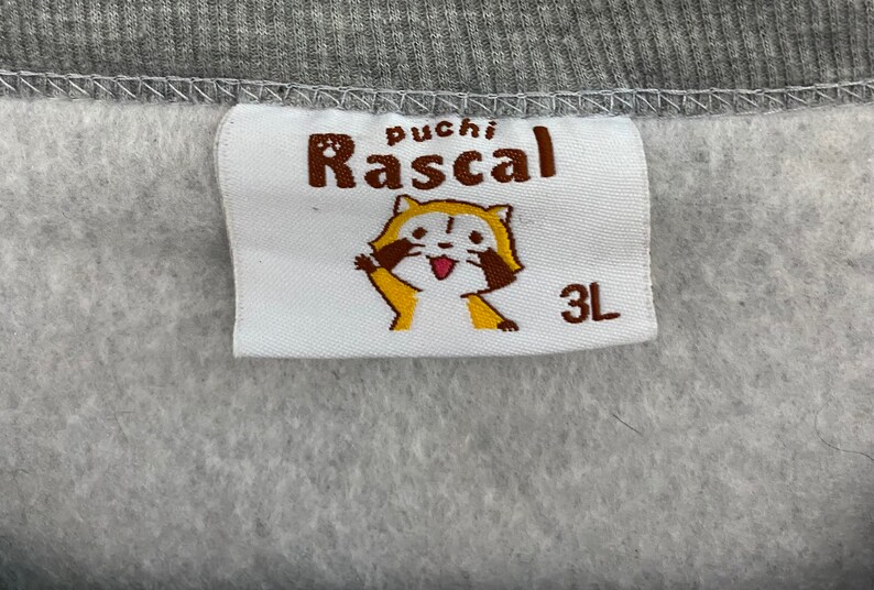 Puchi Rascal Car Too Pushi Rascal the Raccoon Japanese Animated Cartoon Sweatshirts Grey ...