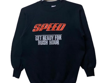RARE !! Vintage 1994 SPEED Action / Thriller Get Ready For Rush Hour Movies Keanu Reeves, Sandra Bullock Sweatshirt