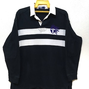 90s Polo RL by Ralph Lauren Rugby Shirt long sleeve L size / polo cookies /polo crest / polo rugby shirt / made in japan