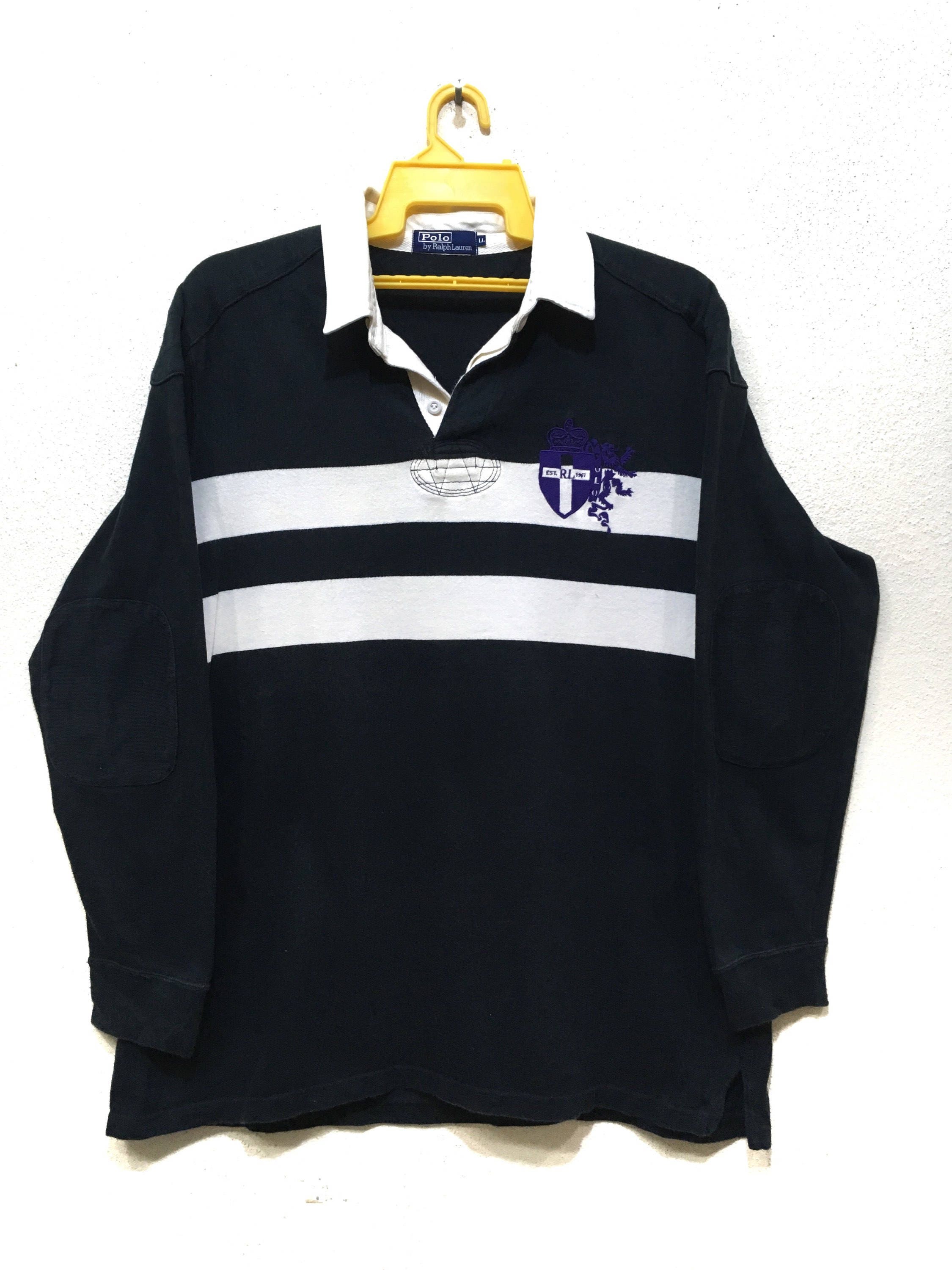 90s Polo RL by Ralph Lauren Rugby Shirt Long Sleeve L Size / Polo