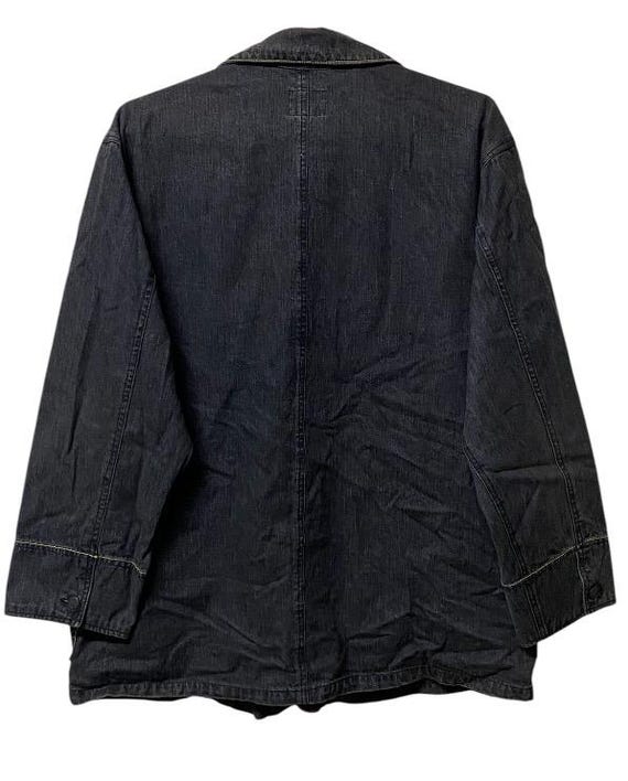 Vintage Converse Cotton Chore Denim Jeans Jacket Black Colour XL