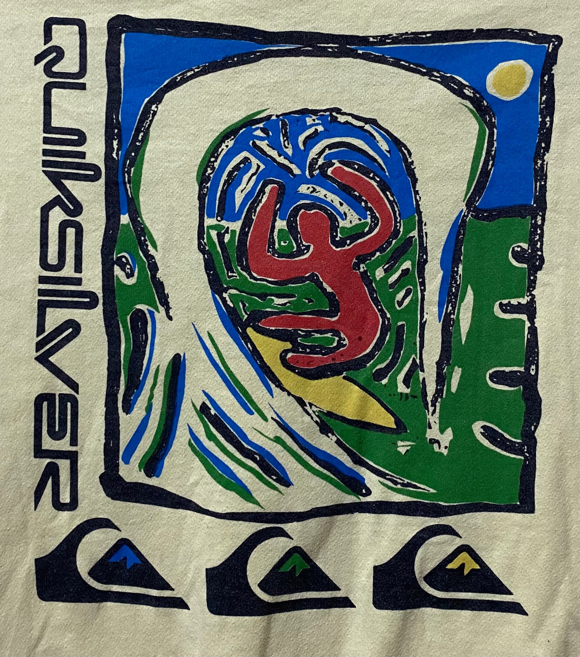 Vintage Quiksilver K Haring Pop Art Australia Made in Usa