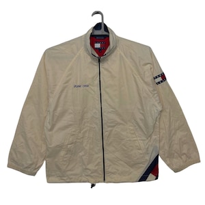 Vintage 90s Tommy Hilfiger Jacket Spell Out Big Logo Colour block Winbreaker jacket