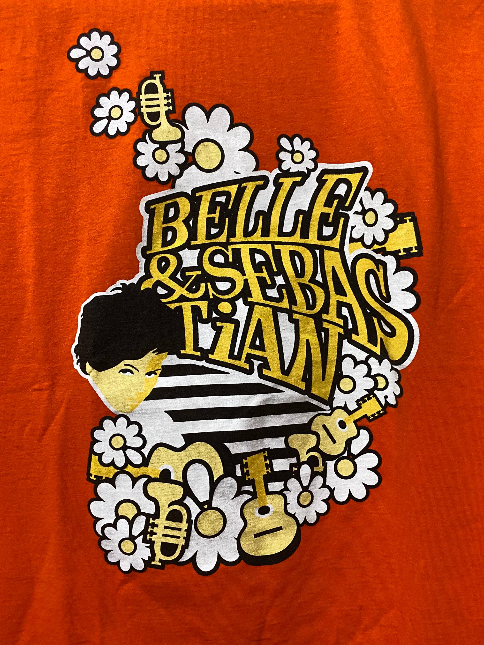 Vintage Belle & Sebastian scottish indie britpop music T-shirt orange colour