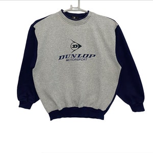 Vintage Dunlop Motosport Racing Car embroidery logo sweatshirt Large size