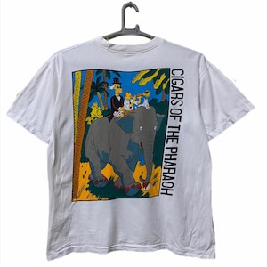 Vintage Tin tin Cigars Of The Pharaoh the adventure tshirt  white colour