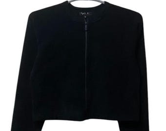 Vintage 90s Agnes B Homme Paris Crop Button Jacket Brown Colour