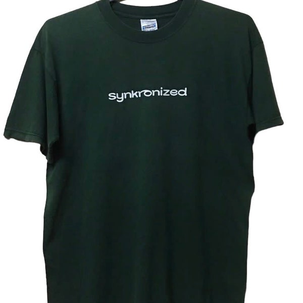 Vintage 90s Jamiroquai Synkronized japan Tour Concerts Band shirt Green colour t shirt Large size