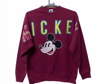 Vintage big logo Mickey Mouse & Co sweatshirt L size red colour