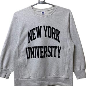 Felpe vintage della New York University Taglia grande colore grigio