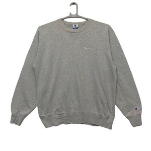 Vintage Champion plain Embroidery small logo Sweatshirt L size grey colour