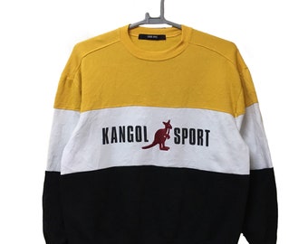 Vintage Kangol Sweatshirt große Logo Color Block Große Größe