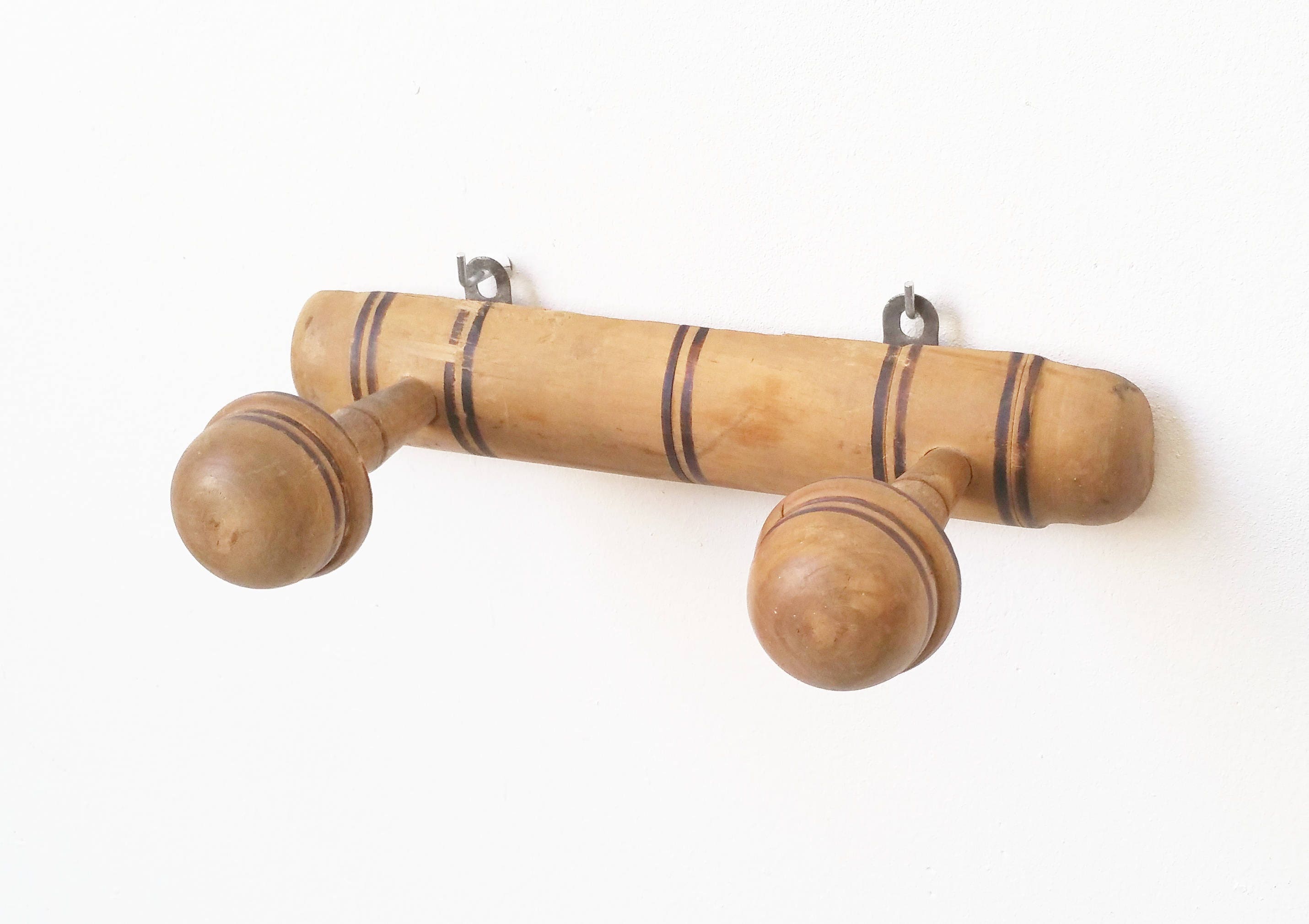 Double Patère Bois Des Années 50