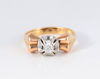 Ring knot 40s gold 18 carats and diamond