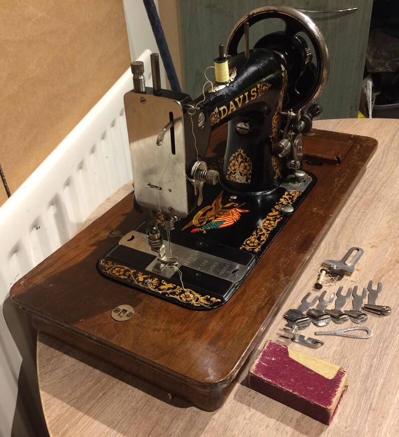 Antique Davis Hand Crank Sewing Machine Etsy