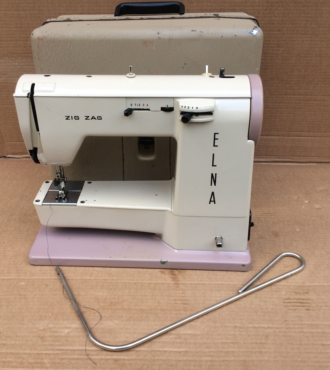 Vintage Elna Zig Zag Free Arm Sewing Machine With Case Etsy
