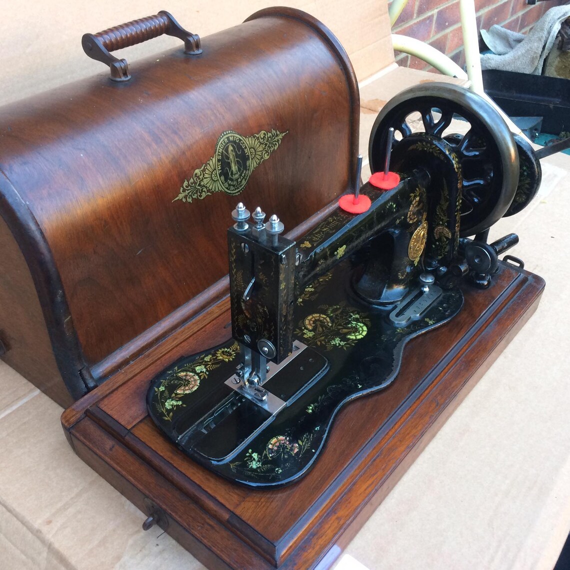Antique 1889 Singer 12K fiddle base hand crank sewing Machine Etsy