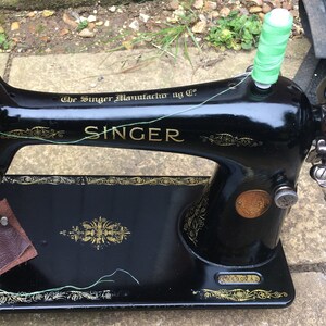 Vintage Singer sewing machine belt or pulley guard from 28K antique 1910 machine with screw As removed