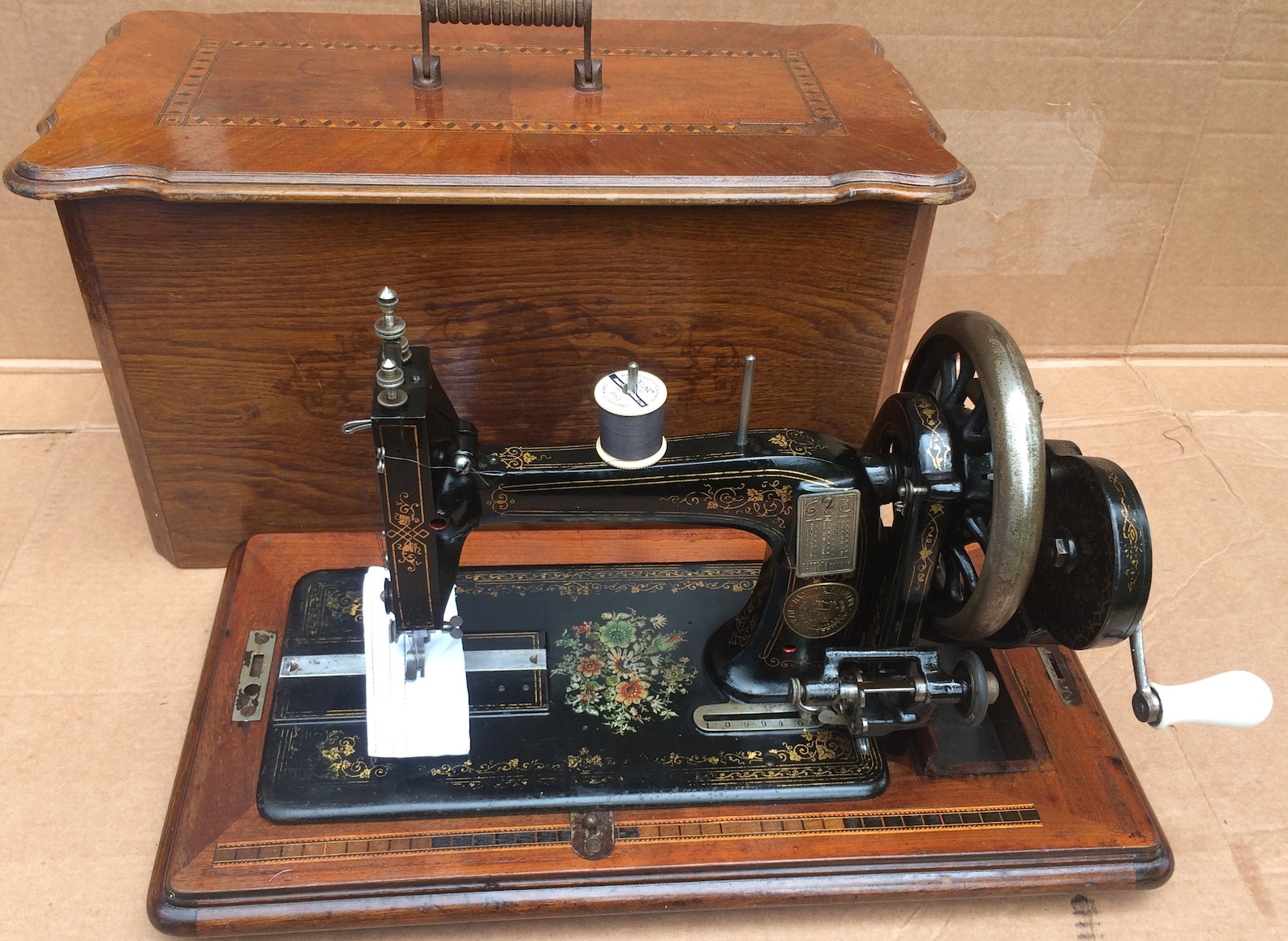 Antique Naumann Hand Crank Sewing Machine Vintage Home Decor Etsy