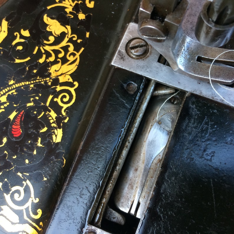 Sellers Fiddle Base Hand Crank Antique Sewing Machine Retro Etsy