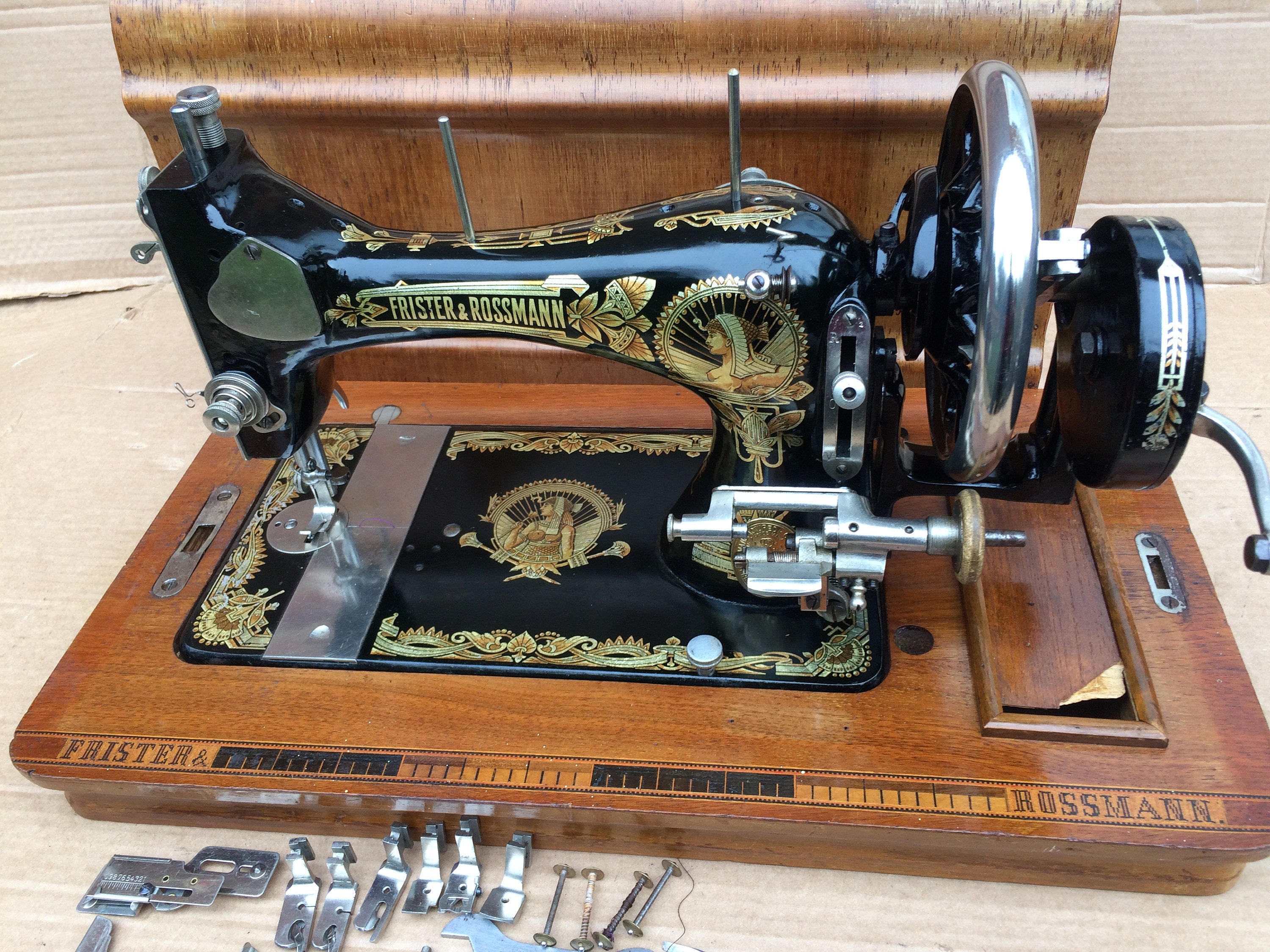 Antique Frister & Rossmann Model E Hand Crank Sewing Machine. Etsy Denmark