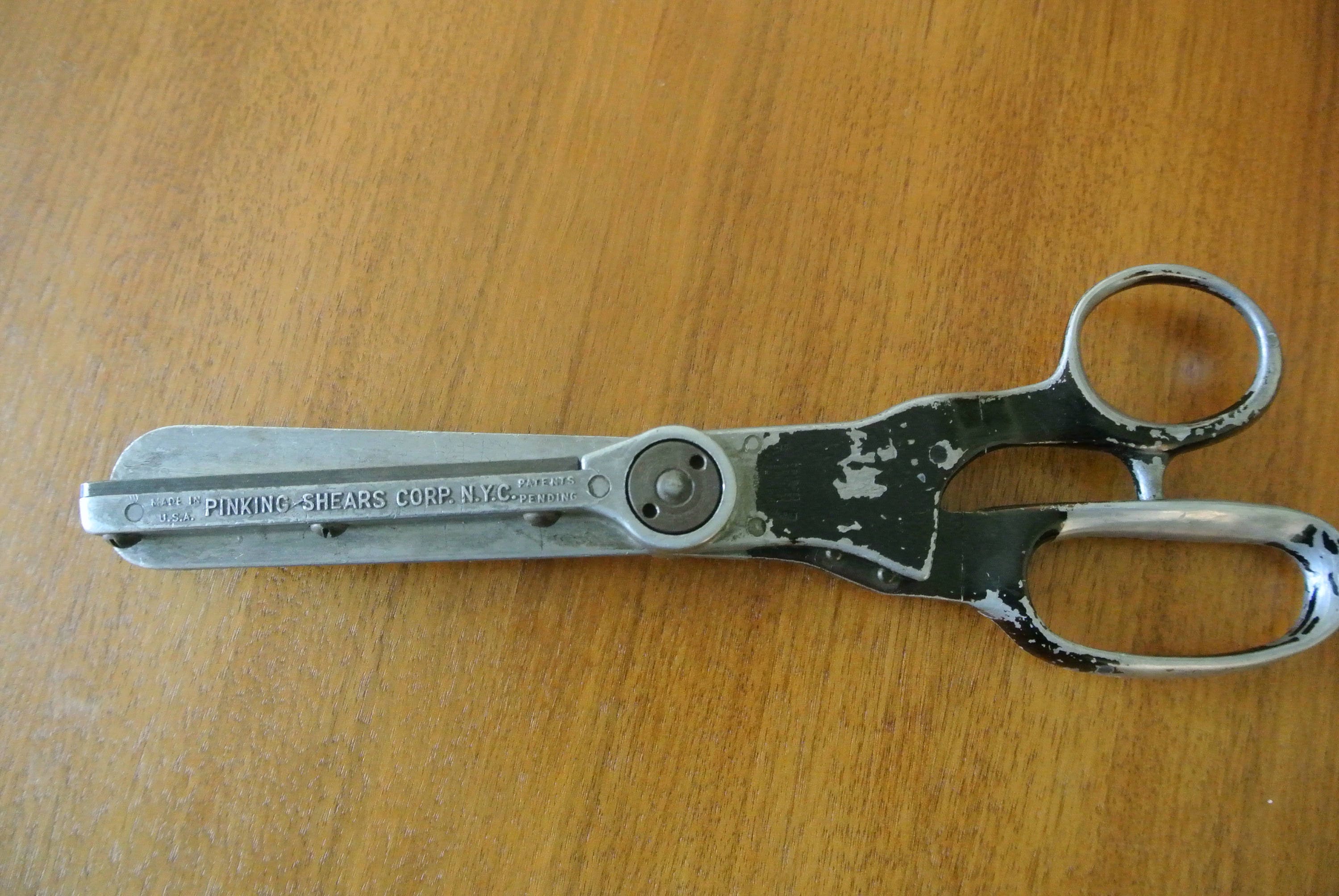 Vintage Large Pinking Shears/scissors CORP NYC Made in USA Etsy UK