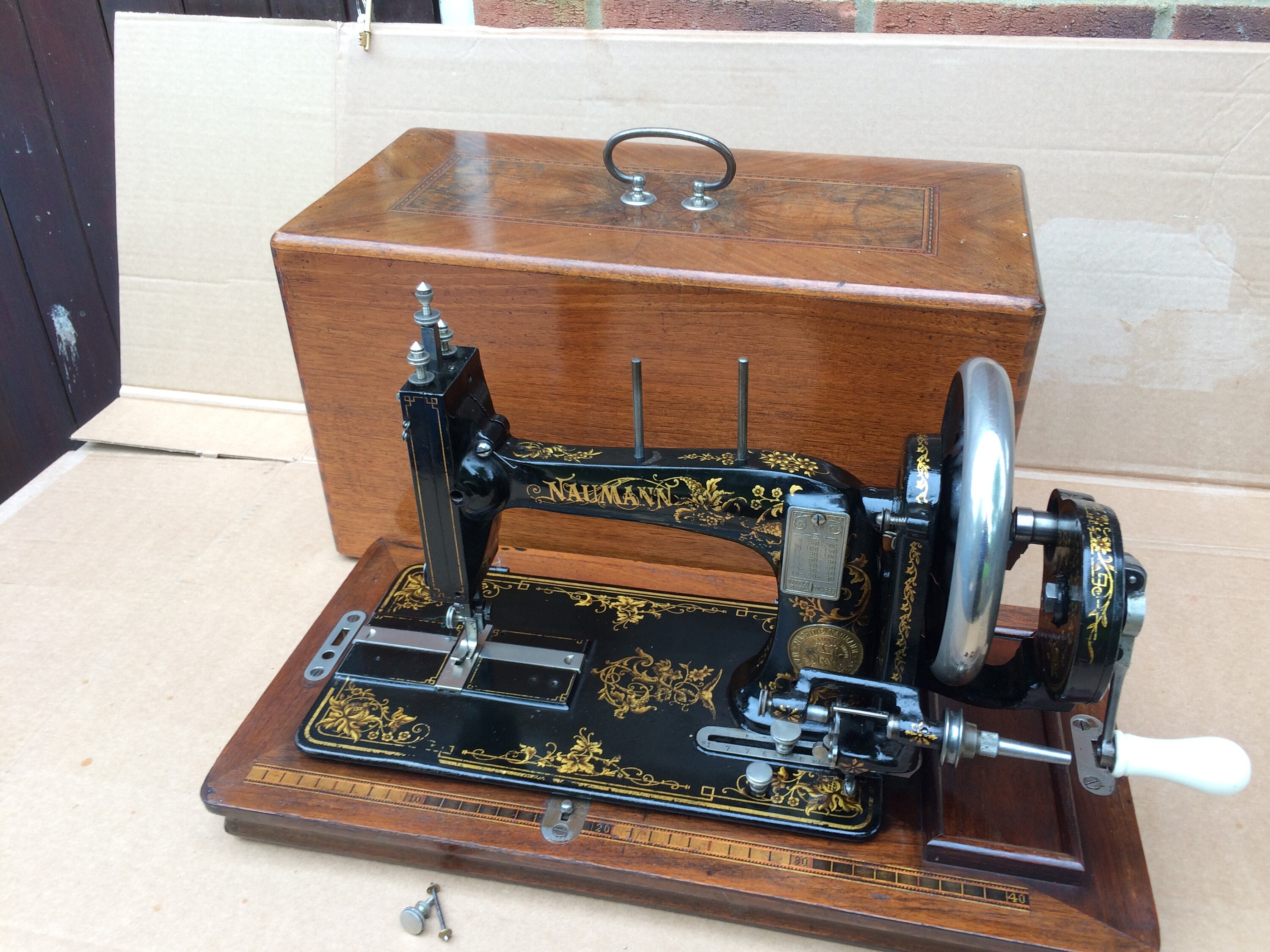 Antique Naumann Hand Crank Sewing Machine Vintage Home Decor Etsy