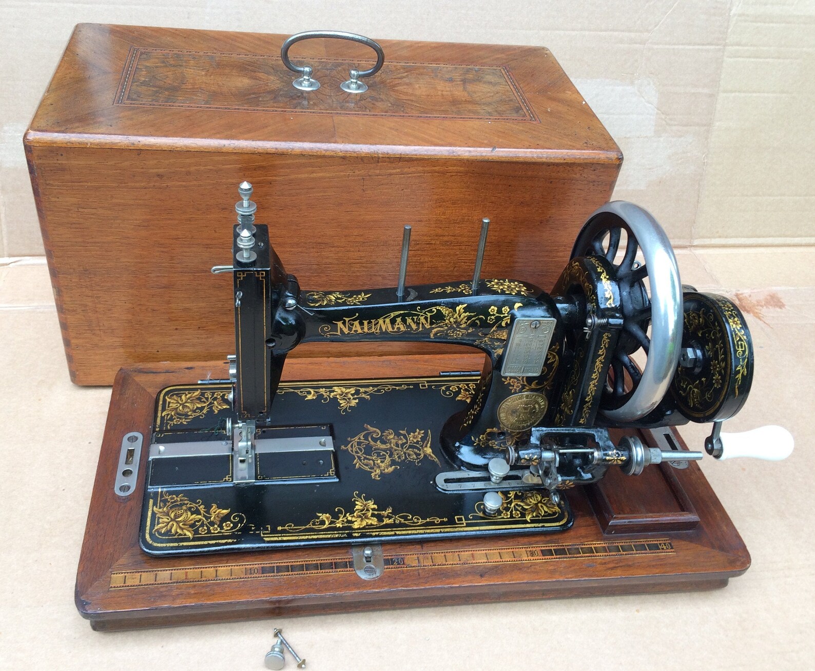 Antique Naumann Hand Crank Sewing Machine Vintage Home Decor | Etsy UK