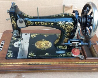 Made in Germany Sewing Machine Cover Vintage Gritzner Sewing Machine Lid Wooden Cover