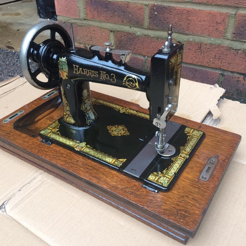 Antique Harris No 3 hand crank sewing machine Etsy