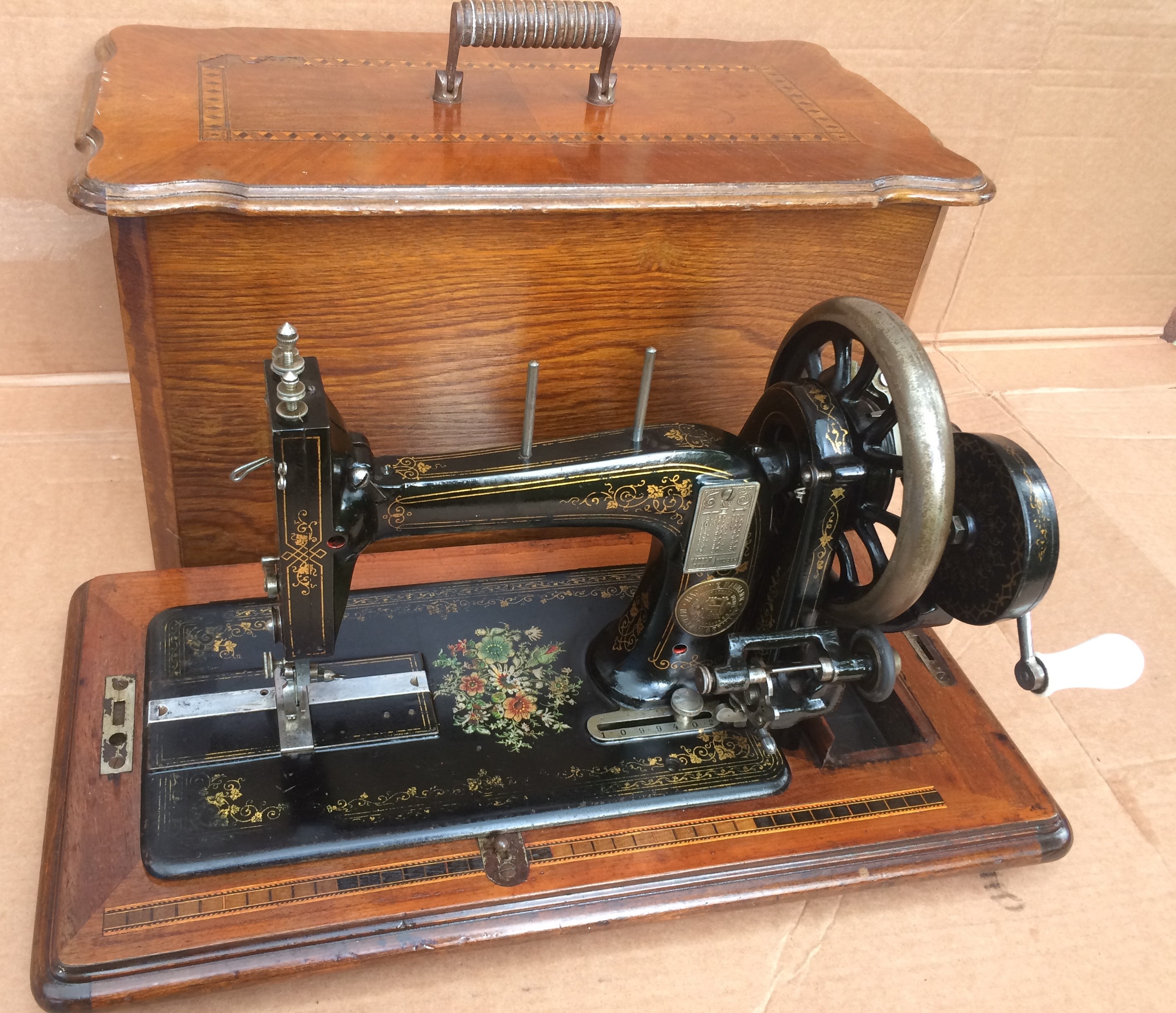 antigua máquina coser manual naumann, difícil d - Compra venta en  todocoleccion