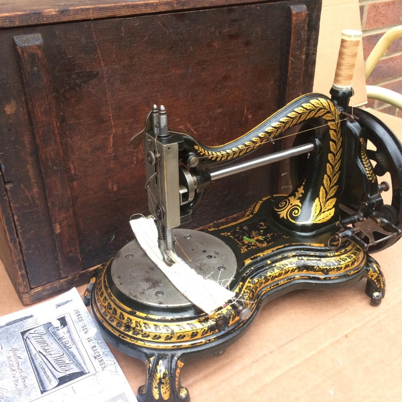 Antique Jones Serpentine Swan Neck hand crank Sewing Machine Etsy