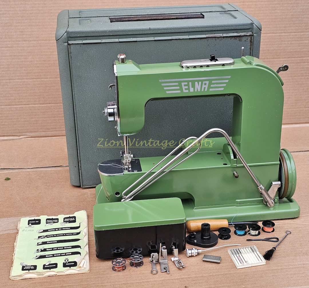Elna Vintage Electric Sewing Machine Etsy