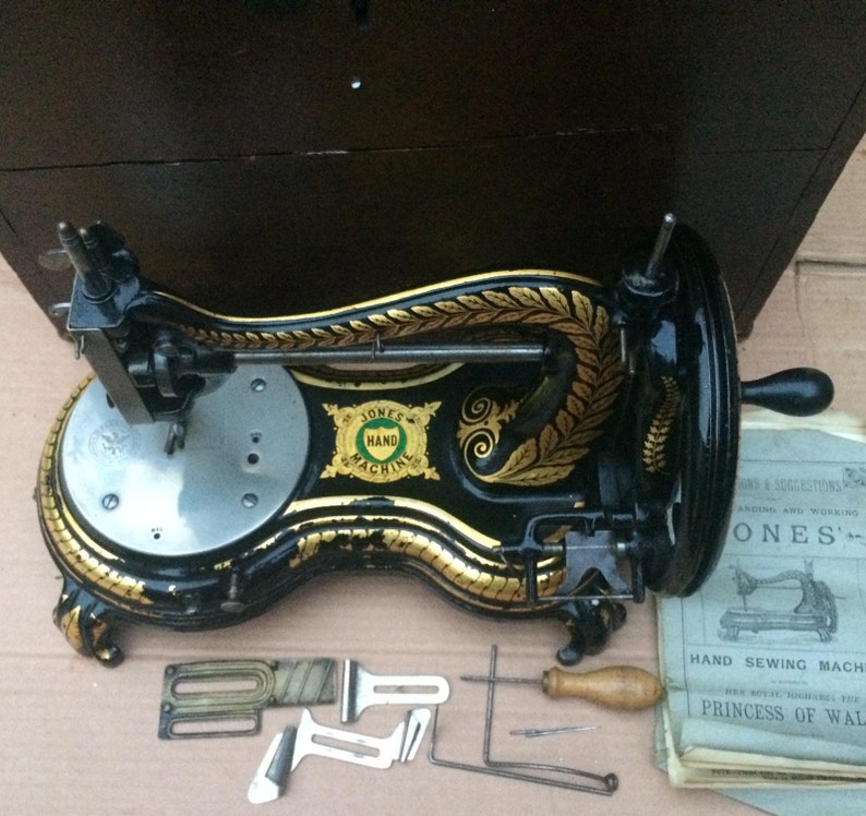 Antique Jones Serpentine Swan Neck hand crank Sewing Machine Etsy