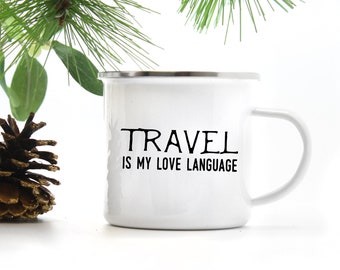 Free Personalization -- Travel Coffee Mug, Love to Travel, Traveler, Adventure Begins, Gift for Traveler, Wander, Explore, Life's a Journey