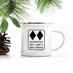 Free Personalization -- Black Diamonds Are a Girl&#39;s Best Friend, Ski Gift, Skiing, Snowboarding, Gift for Her, Custom Mug, Double Black, Mug