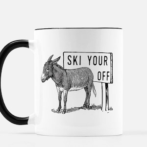 Personalización gratuita, taza de esquí, taza de campamento, taza de montaña, aventura, regalo de esquí, regalo para esquiador, día de esquí, día de la pow, taza de esquí, personalizado, nombre