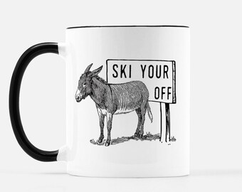 Free Personalization, Skiing Mug, Camp Mug, Mountain Mug, Adventure, Ski Gift, Gift for Skier, Ski Day, Pow Day, Ski Mug, Custom, Name