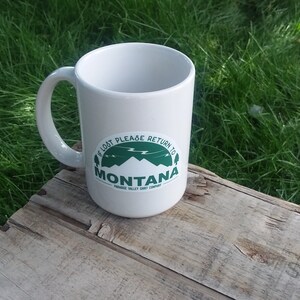 If Lost Please Return to Montana Montana Sticker, Waterproof Vinyl, 406, Mountain Sticker, Montana Hiking, Montana Fishing, Camping image 4